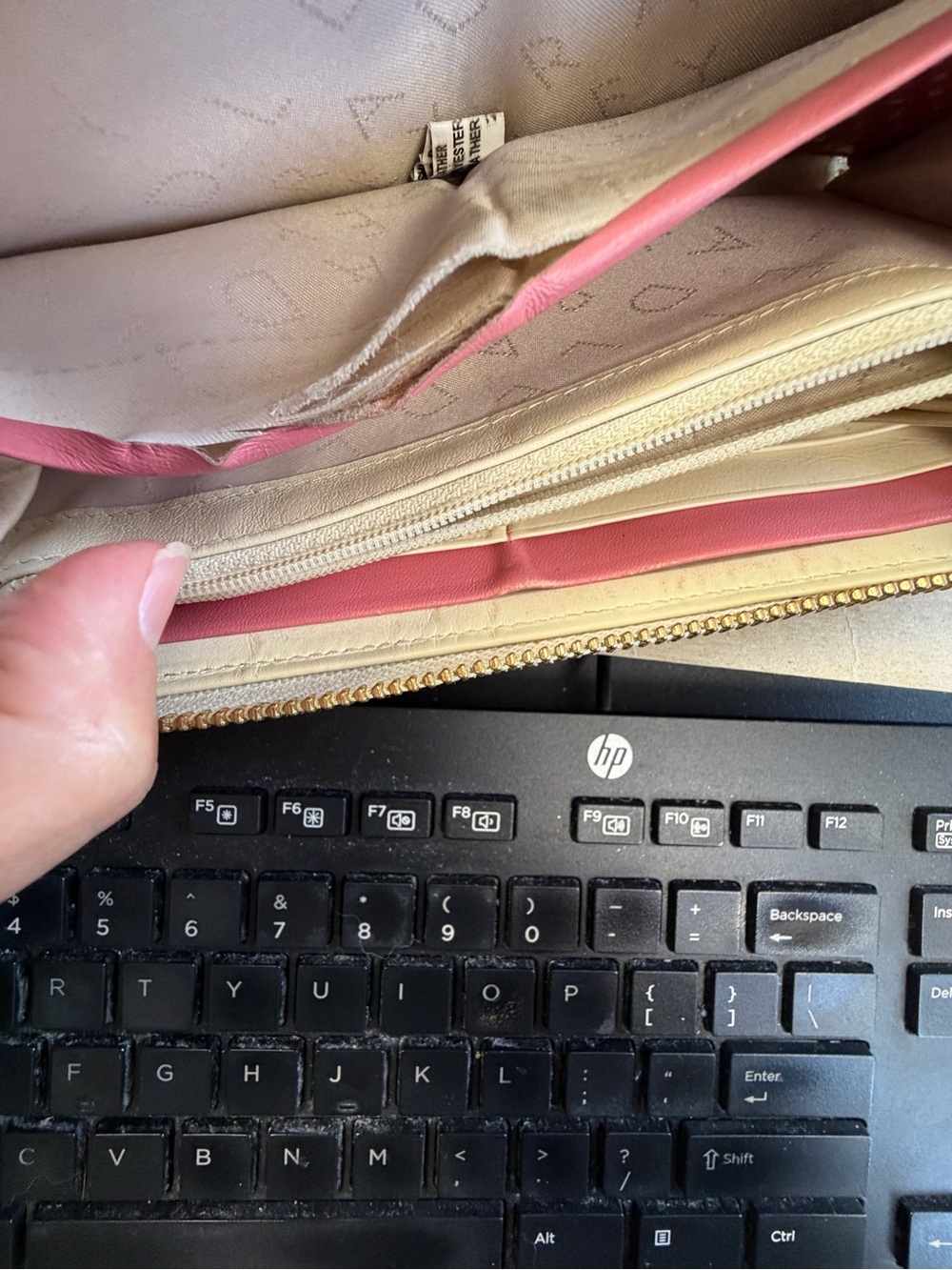 Radley London Dog Appliqué Zip Wallet in Cream & Pink - Picture 6 of 7